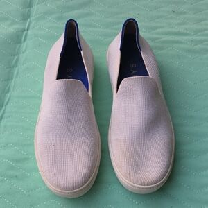 Rothy's Original Slip On Sneaker 7 White Clean Sustainable Recycled Comfort EUC